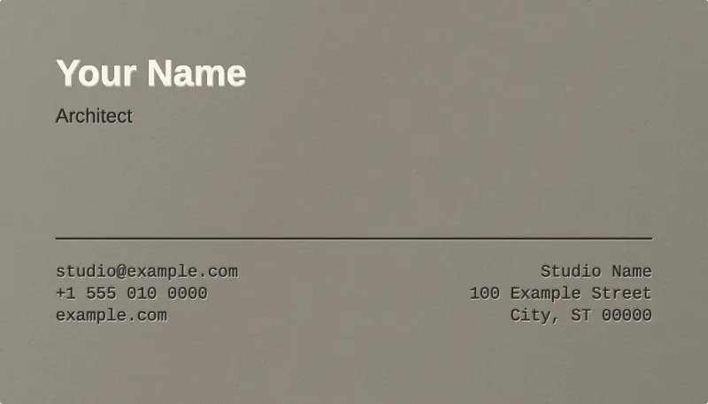 Front of the Plan Line template