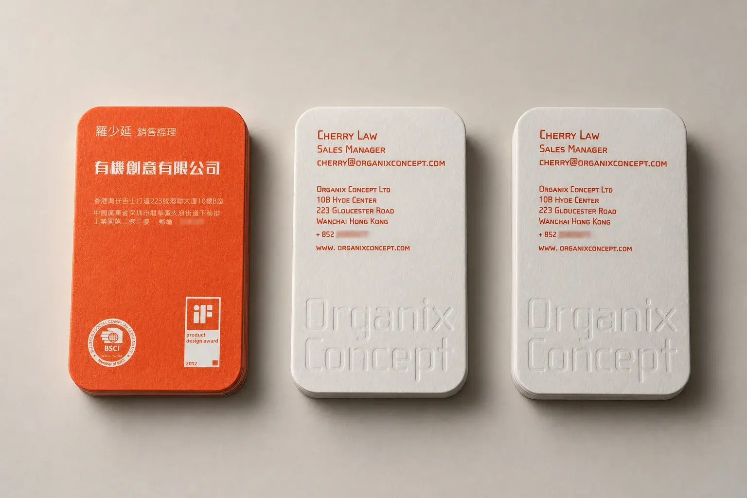 Letterpress business card printed by InkPavo, No. 006