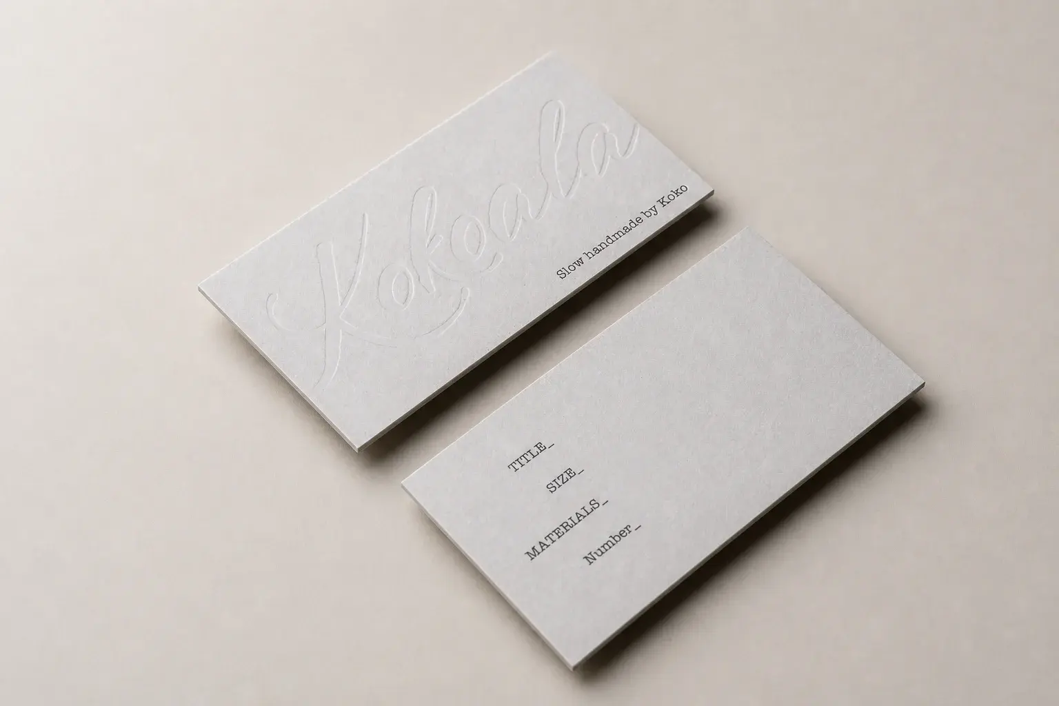Letterpress business card printed by InkPavo, No. 011